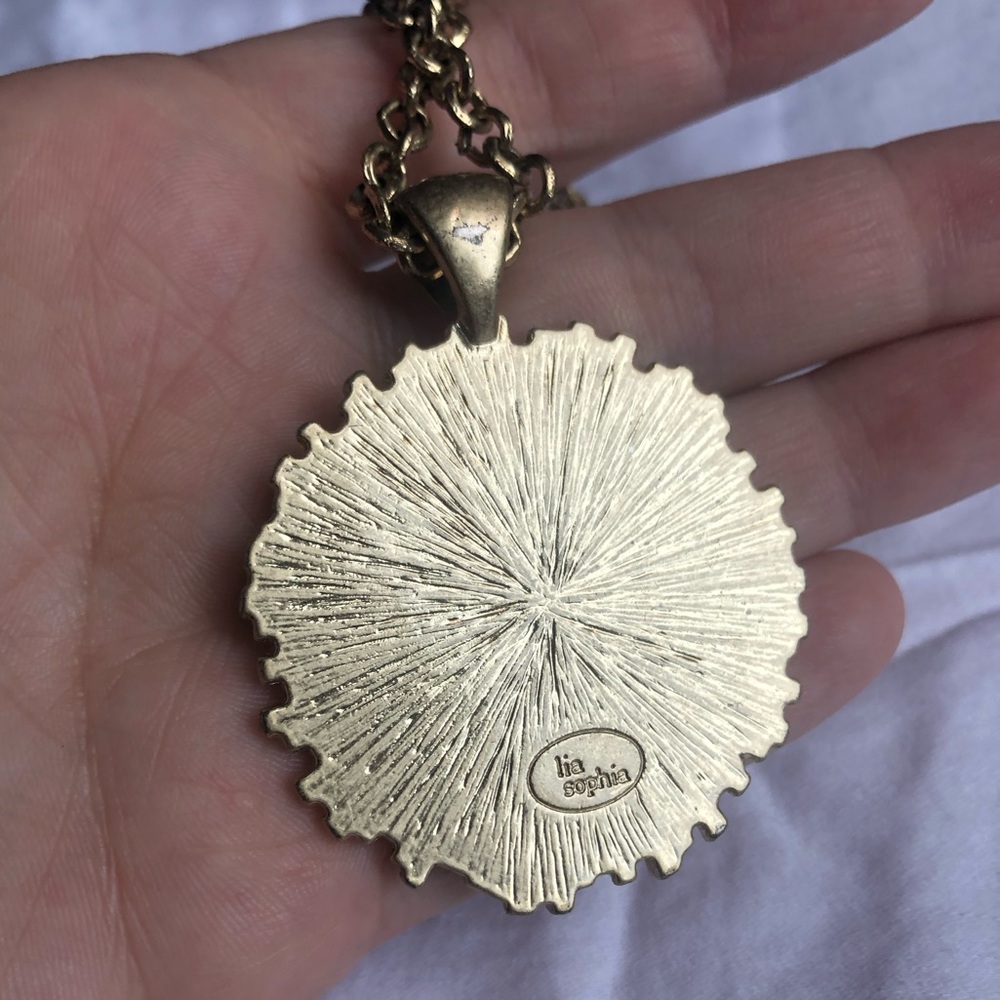Lia Sophia Gold Pendant Necklace with Pearl Accent - Picture 4 of 4